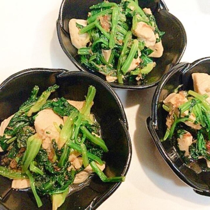 簡単ヘルシー☆ほうれん草と鶏胸肉のおかか炒め
